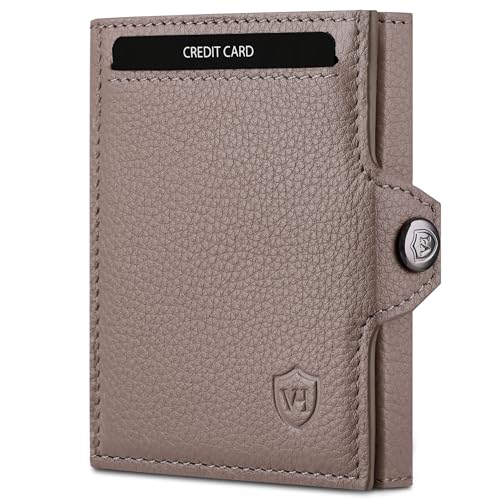 VON HEESEN Slim Wallet mit RFID-Schutz - Mini Geldbörse Herren & Damen klein - Kreditkartenetui Geldklammer Kartenetui - Geldbeutel Portmonee Portemonnaie klein (Taupe) VON HEESEN Slim Wallet mit RFID-Schutz - Mini Geldbörse Herren & Damen klein - Kreditkartenetui Geldklammer Kartenetui - Geldbeutel Portmonee Portemonnaie klein (Taupe) von VON HEESEN