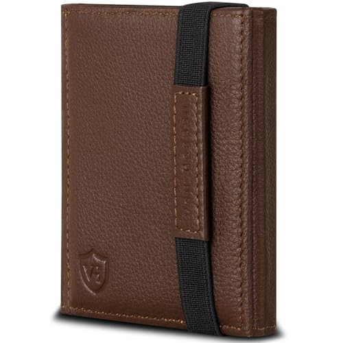 VON HEESEN Slim Wallet mit Münzfach & RFID-Schutz - Mini Geldbörse Herren & Damen - Kartenetui Kreditkartenetui - Portmonee Geldbeutel Portemonnaie klein Braun VON HEESEN Slim Wallet mit Münzfach & RFID-Schutz - Mini Geldbörse Herren & Damen - Kartenetui Kreditkartenetui - Portmonee Geldbeutel Portemonnaie klein Braun von VON HEESEN