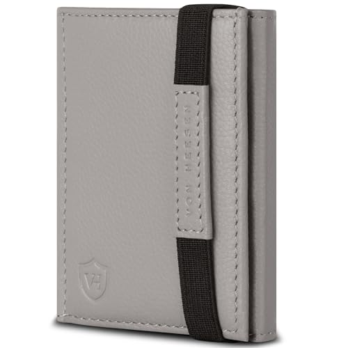 VON HEESEN Slim Wallet mit Münzfach & RFID-Schutz - Mini Geldbörse Herren & Damen - Kartenetui Kreditkartenetui - Portmonee Geldbeutel Portemonnaie klein Grau VON HEESEN Slim Wallet mit Münzfach & RFID-Schutz - Mini Geldbörse Herren & Damen - Kartenetui Kreditkartenetui - Portmonee Geldbeutel Portemonnaie klein Grau von VON HEESEN