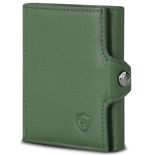 VON HEESEN Slim Wallet mit Münzfach & RFID-Schutz - Mini Geldbörse Herren & Damen - Kartenetui Kreditkartenetui - Portmonee Geldbeutel Portemonnaie klein Grün VON HEESEN Slim Wallet mit Münzfach & RFID-Schutz - Mini Geldbörse Herren & Damen - Kartenetui Kreditkartenetui - Portmonee Geldbeutel Portemonnaie klein Grün von VON HEESEN