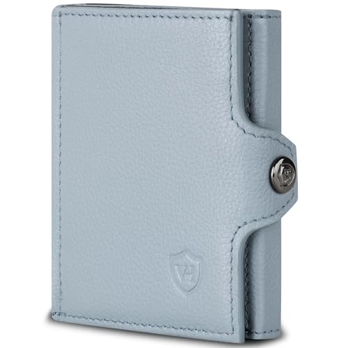 VON HEESEN Slim Wallet mit Münzfach & RFID-Schutz - Mini Geldbörse Herren & Damen - Kartenetui Kreditkartenetui - Portmonee Geldbeutel Portemonnaie klein Hellblau VON HEESEN Slim Wallet mit Münzfach & RFID-Schutz - Mini Geldbörse Herren & Damen - Kartenetui Kreditkartenetui - Portmonee Geldbeutel Portemonnaie klein Hellblau von VON HEESEN