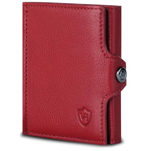 VON HEESEN Slim Wallet mit Münzfach & RFID-Schutz - Mini Geldbörse Herren & Damen - Kartenetui Kreditkartenetui - Portmonee Geldbeutel Portemonnaie klein Rot VON HEESEN Slim Wallet mit Münzfach & RFID-Schutz - Mini Geldbörse Herren & Damen - Kartenetui Kreditkartenetui - Portmonee Geldbeutel Portemonnaie klein Rot von VON HEESEN