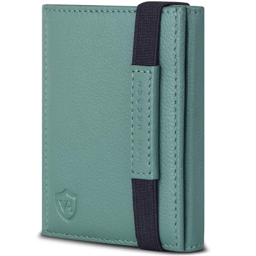 VON HEESEN Slim Wallet mit Münzfach & RFID-Schutz - Mini Geldbörse Herren & Damen - Kartenetui Kreditkartenetui - Portmonee Geldbeutel Portemonnaie klein Silver-Pine VON HEESEN Slim Wallet mit Münzfach & RFID-Schutz - Mini Geldbörse Herren & Damen - Kartenetui Kreditkartenetui - Portmonee Geldbeutel Portemonnaie klein Silver-Pine von VON HEESEN
