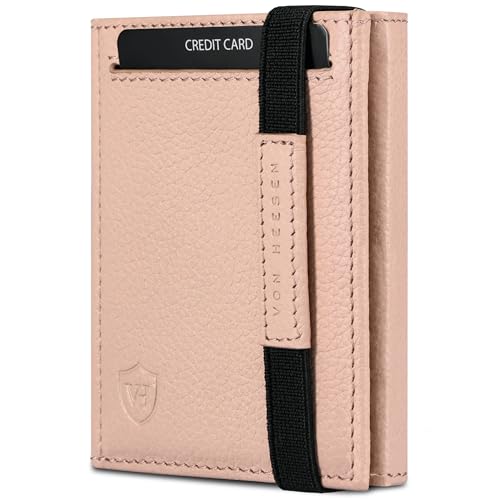 VON HEESEN Slim Wallet mit RFID Schutz - Geldbörse Herren klein - Mini Geldbeutel Damen Portmonee - Kartenetui Echtleder Karten Portemonnaie - Leder Kreditkartenetui Rose VON HEESEN Slim Wallet mit RFID Schutz - Geldbörse Herren klein - Mini Geldbeutel Damen Portmonee - Kartenetui Echtleder Karten Portemonnaie - Leder Kreditkartenetui Rose von VON HEESEN