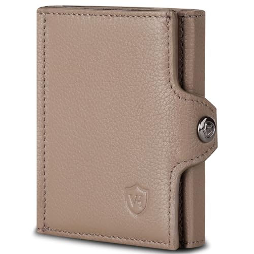 VON HEESEN Slim Wallet mit RFID Schutz - Geldbörse Herren klein - Mini Geldbeutel Damen Portmonee - Kartenetui Echtleder Karten Portemonnaie - Leder Kreditkartenetui Taupe VON HEESEN Slim Wallet mit RFID Schutz - Geldbörse Herren klein - Mini Geldbeutel Damen Portmonee - Kartenetui Echtleder Karten Portemonnaie - Leder Kreditkartenetui Taupe von VON HEESEN