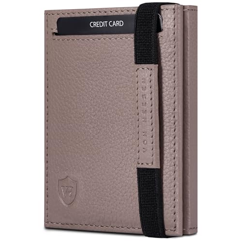 VON HEESEN Slim Wallet mit RFID Schutz - Geldbörse Herren klein - Mini Geldbeutel Damen Portmonee - Kartenetui Echtleder Karten Portemonnaie - Leder Kreditkartenetui Taupe VON HEESEN Slim Wallet mit RFID Schutz - Geldbörse Herren klein - Mini Geldbeutel Damen Portmonee - Kartenetui Echtleder Karten Portemonnaie - Leder Kreditkartenetui Taupe von VON HEESEN