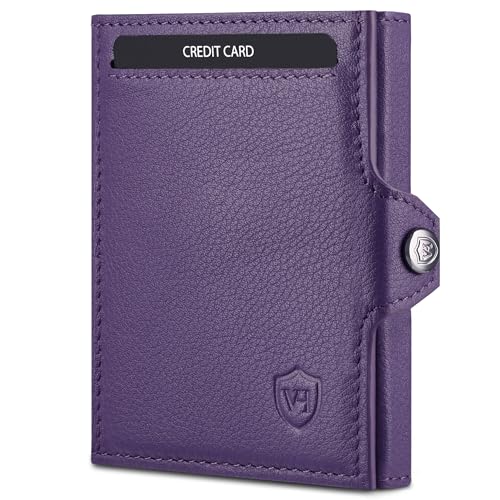 VON HEESEN Slim Wallet mit XL Münzfach & RFID-Schutz - Mini Geldbörse Herren & Damen - Kartenetui Geldklammer Kreditkartenetui - Portmonee Geldbeutel Portemonnaie klein (Violet) VON HEESEN Slim Wallet mit XL Münzfach & RFID-Schutz - Mini Geldbörse Herren & Damen - Kartenetui Geldklammer Kreditkartenetui - Portmonee Geldbeutel Portemonnaie klein (Violet) von VON HEESEN