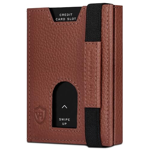 VON HEESEN Slim Wallet mit XL Münzfach & RFID-Schutz - Leder Geldbeutel - Mini Geldbörse für Herren und Damen - Kartenetui Echtleder Karten Portemonnaie klein - Kreditkartenetui Cognac-Braun VON HEESEN Slim Wallet mit XL Münzfach & RFID-Schutz - Leder Geldbeutel - Mini Geldbörse für Herren und Damen - Kartenetui Echtleder Karten Portemonnaie klein - Kreditkartenetui Cognac-Braun von VON HEESEN