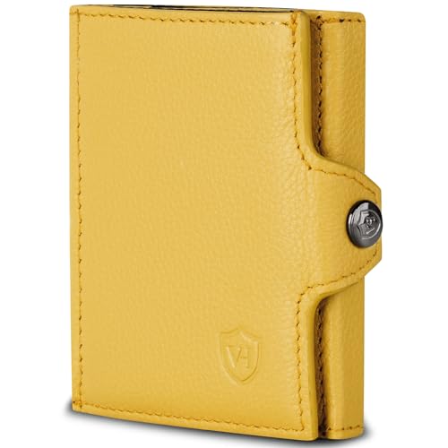 VON HEESEN Slim Wallet mit XL Münzfach & RFID-Schutz - Mini Geldbörse Herren & Damen - Kartenetui Kreditkartenetui - Portmonee Geldbeutel Portemonnaie klein Gelb VON HEESEN Slim Wallet mit XL Münzfach & RFID-Schutz - Mini Geldbörse Herren & Damen - Kartenetui Kreditkartenetui - Portmonee Geldbeutel Portemonnaie klein Gelb von VON HEESEN