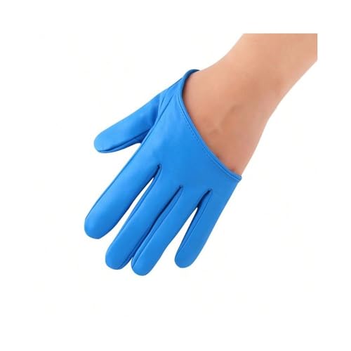 VONCYKI Damen-Handschuhe, halbe Palme, Nachtclub, Pole, Tanz, Bühne, Performance, Mode, Persönlichkeit, Hip-Hop-Handschuhe, Leder, mehrfarbig, weich (blau) von VONCYKI