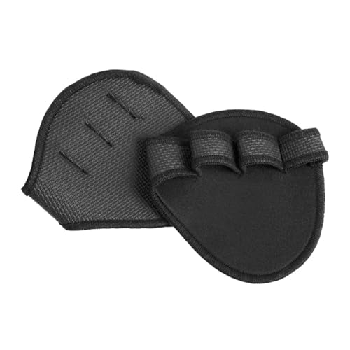 VONCYKI Pull Up Grips Pads mit 4 Fingerschlaufen, schweißfeste Pads für Fitnessstudio, Workout, Handschuhe (schwarz) von VONCYKI