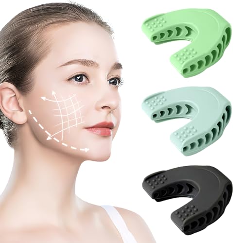 Jawline Trainer, 3 Stück Kiefertrainer Jaw Trainer für Männer und Frauen Jaw Exerciser Kiefermuskeltrainer Jawline Exerciser und Kiefer Training von VOSSOT