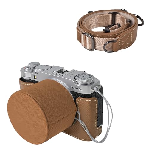 VOVMOEYA Kamera-Schutzhüllen-Set für spiegellose Fujifilm XM5-Kamera, für Fuji XM5, Halbhülle, Fuji X-M5-Kameraabdeckung mit vorderem Objektivdeckel und Schultergurt, Choc VOVMOEYA Kamera-Schutzhüllen-Set für spiegellose Fujifilm XM5-Kamera, für Fuji XM5, Halbhülle, Fuji X-M5-Kameraabdeckung mit vorderem Objektivdeckel und Schultergurt, Choc von VOVMOEYA