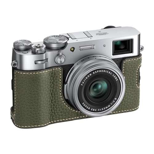 VOVMOEYA X100VI Hülle, Halbe Kameratasche für Fujifilm X100VI, PU-Leder Tasche kompatibel mit Fujifilm X-100VI Digitalkamera - Grün VOVMOEYA X100VI Hülle, Halbe Kameratasche für Fujifilm X100VI, PU-Leder Tasche kompatibel mit Fujifilm X-100VI Digitalkamera - Grün von VOVMOEYA