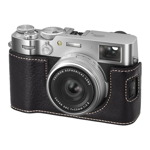 VOVMOEYA X100VI Hülle, Halbe Kameratasche für Fujifilm X100VI,PU-Leder Tasche kompatibel mit Fujifilm X-100VI Digitalkamera - Schwarz von VOVMOEYA