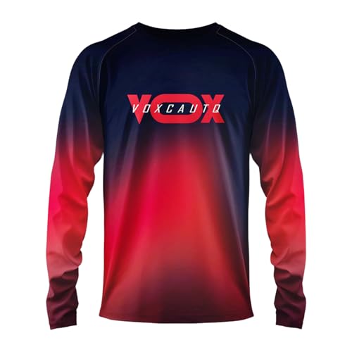 Herren-Mountainbike-Trikot, Herren-Radtrikot,MTB Langarmshirt Herren, Downhill-Trikot,Schnell Trocknend Und Atmungsaktiv, Geeignet Für MTB/BMX/Cross-Country-Motorräder (13,4XL) von VOXCAUTQ