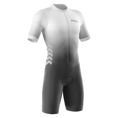 Triathlon Anzug Herren,Trisuit Einteiler,Einteiliges Radtrikot,Gepolstert einteilig Trisuit Bike Short Trisuit Einteiler für Wettkampf,Herren Fahrrad Skinsuit (Typ-10,XXL) von VOXCAUTQ