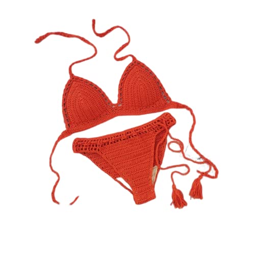 VRTTAA Strand-Häkel-Bikini-Set Für Frauen - Lässige Handgefertigte Gestrickte Bademode Sommer-Push-Up-Häkel-Bikini-Set Zweiteiliger Badeanzug Sexy Rückenfrei Modisch Mit V-Ausschnitt Be VRTTAA Strand-Häkel-Bikini-Set Für Frauen - Lässige Handgefertigte Gestrickte Bademode Sommer-Push-Up-Häkel-Bikini-Set Zweiteiliger Badeanzug Sexy Rückenfrei Modisch Mit V-Ausschnitt Be von VRTTAA