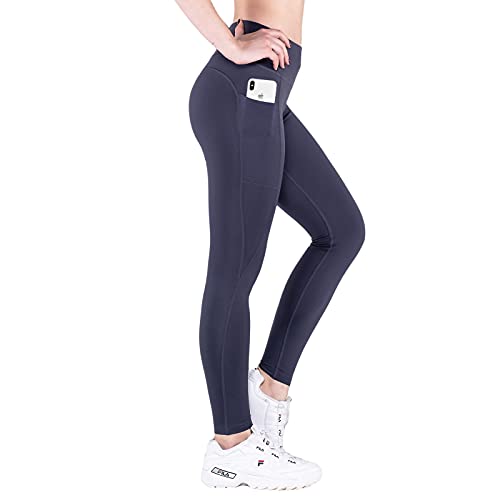 VS Nachhaltige Leggings für Damen lang mit Tasche, Blickdicht Sport Leggins High Waist mit Handytasche, Yoga, Laufen, Jogginghose hoher Bund bauchweg Anti Cellulite Cosmo-Blau-S von VS VARIOSPORTS