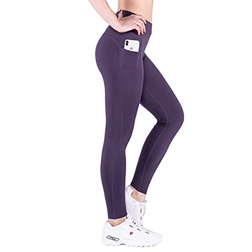 VS Nachhaltige Leggings für Damen lang mit Tasche, Blickdicht Sport Leggins High Waist mit Handytasche, Yoga, Laufen, Jogginghose hoher Bund bauchweg Anti Cellulite Mysterio-Rot-L von VS VARIOSPORTS