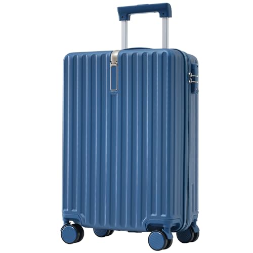 VSOGA Hartschalen-Koffer, Rollkoffer, Reisekoffer, Handgepäck 4 Rollen, ABS-Material, TSA Zollschloss, 55 * 36 * 21 cm, blau von VSOGA