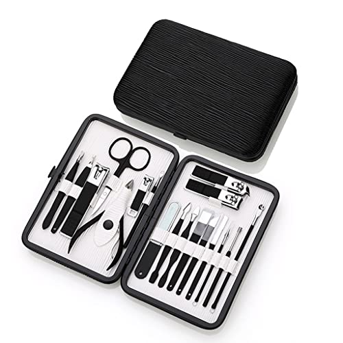 Maniküre-Set, professionelles Nagelknipser-Set, Pediküre-Pflegewerkzeuge, Edelstahl-Set für Reisen oder Zuhause (Farbe: Schwarz, Größe: wie abgebildet) (E wie abgebildet) von VSULZVNU