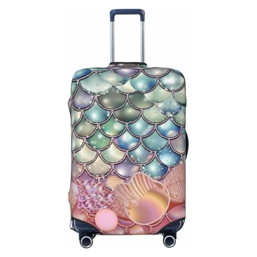 VTCTOASY Pearl Fantasy Mermaid Scales Travel Luggage Covers Thicker Elastic Suitcase Cover Dustproof Baggage Cover Scratch-Resistant Suitcase Cover Protector Fit 18-32 Inch Luggage, Schwarz , L von VTCTOASY