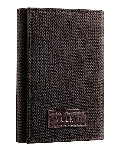 VULKIT Geldbörse Herren Klein RFID Schutz EC Karten Geldbeutel Trifold Karten Portemonnaie Minimalistisch Kartenetui mit Münzfach, Braun VULKIT Geldbörse Herren Klein RFID Schutz EC Karten Geldbeutel Trifold Karten Portemonnaie Minimalistisch Kartenetui mit Münzfach, Braun von VULKIT