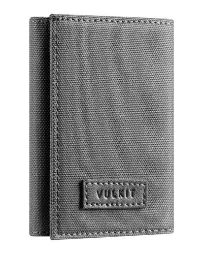 VULKIT Geldbörse Herren Klein RFID Schutz EC Karten Geldbeutel Trifold Karten Portemonnaie Minimalistisch Kartenetui mit Münzfach, Grau VULKIT Geldbörse Herren Klein RFID Schutz EC Karten Geldbeutel Trifold Karten Portemonnaie Minimalistisch Kartenetui mit Münzfach, Grau von VULKIT