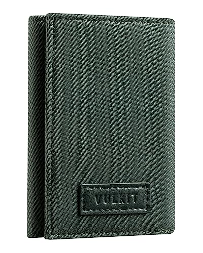 VULKIT Geldbörse Herren Klein RFID Schutz EC Karten Geldbeutel Trifold Karten Portemonnaie Minimalistisch Kartenetui mit Münzfach, Grün VULKIT Geldbörse Herren Klein RFID Schutz EC Karten Geldbeutel Trifold Karten Portemonnaie Minimalistisch Kartenetui mit Münzfach, Grün von VULKIT