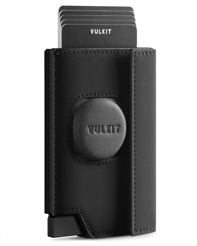 VULKIT Herren Kartenetui mit 360° Schutz AirTag-Hülle, Pop-Up-Kartenschieber RFID-Blockierung, ID-Fenster und Münzfach, Magnetverschluss, im Geschenkkarton, Schwarz VULKIT Herren Kartenetui mit 360° Schutz AirTag-Hülle, Pop-Up-Kartenschieber RFID-Blockierung, ID-Fenster und Münzfach, Magnetverschluss, im Geschenkkarton, Schwarz von VULKIT