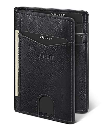 VULKIT Kartenetui Herren Geldbörse Leder mit RFID NFC Schutz Slim Wallet Karten Portemonnaie mit 10 Kartenfächern, Schwarz VULKIT Kartenetui Herren Geldbörse Leder mit RFID NFC Schutz Slim Wallet Karten Portemonnaie mit 10 Kartenfächern, Schwarz von VULKIT