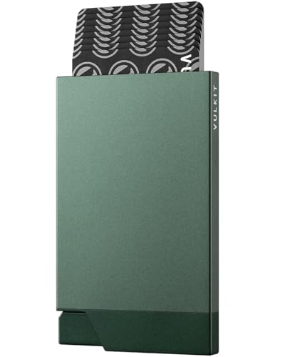 VULKIT Kartenetui Herren Metall Kreditkartenetui Damen RFID Schutz Slim Karten Etui Pop Up Geldbörse für 5-8 Karten, Mitternacht Grün VULKIT Kartenetui Herren Metall Kreditkartenetui Damen RFID Schutz Slim Karten Etui Pop Up Geldbörse für 5-8 Karten, Mitternacht Grün von VULKIT