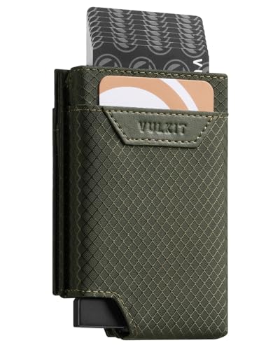VULKIT Kartenetui Herren Pop Up Kreditkartenetui mit Geldfach Kartenhalter RFID Schutz Herren-Geldbörsen Bifold Karten Geldbeutel Herren, Grün VULKIT Kartenetui Herren Pop Up Kreditkartenetui mit Geldfach Kartenhalter RFID Schutz Herren-Geldbörsen Bifold Karten Geldbeutel Herren, Grün von VULKIT