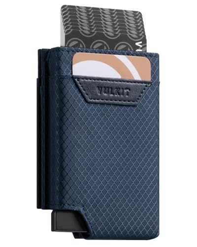 VULKIT Kartenetui Herren Pop Up Kreditkartenetui mit Geldfach Kartenhalter RFID Schutz Herren-Geldbörsen Bifold Karten Geldbeutel Herren, Marineblau VULKIT Kartenetui Herren Pop Up Kreditkartenetui mit Geldfach Kartenhalter RFID Schutz Herren-Geldbörsen Bifold Karten Geldbeutel Herren, Marineblau von VULKIT