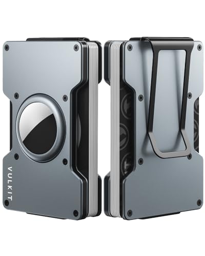 VULKIT Kartenetui Herren mit Geldklammer Metall Airtag Wallet Slim Kreditkartenetui RFID Schutz Geldbörse Herren Klein, Space Grau VULKIT Kartenetui Herren mit Geldklammer Metall Airtag Wallet Slim Kreditkartenetui RFID Schutz Geldbörse Herren Klein, Space Grau von VULKIT