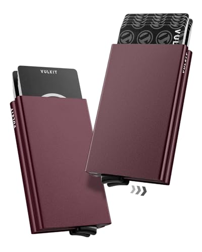 VULKIT Kartenetui Metall mit RFID NFC Schutz Karten Geldbörse Herren Geldbeutel Doppelt Karten Etui für 10 Karten, Wein VULKIT Kartenetui Metall mit RFID NFC Schutz Karten Geldbörse Herren Geldbeutel Doppelt Karten Etui für 10 Karten, Wein von VULKIT