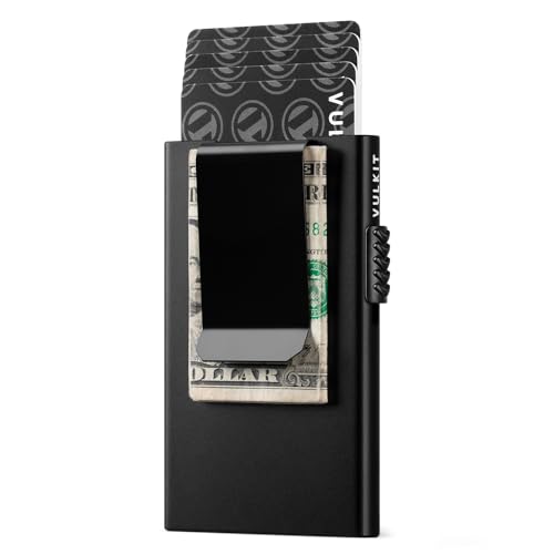 VULKIT Kartenetui mit Geldklammer Herren-Kreditkartenetui RFID-blockierender Pop-Up-Kartenhalter Damen Minimalistische Geldbörse VULKIT Kartenetui mit Geldklammer Herren-Kreditkartenetui RFID-blockierender Pop-Up-Kartenhalter Damen Minimalistische Geldbörse von VULKIT