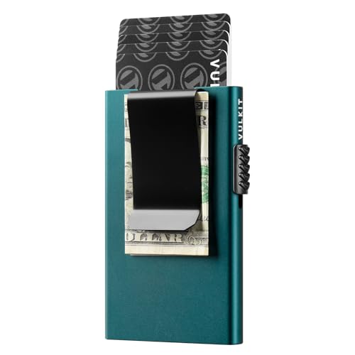 VULKIT Kartenetui mit Geldklammer Herren-Kreditkartenetui RFID-blockierender Pop-Up-Kartenhalter Damen Minimalistische Geldbörse VULKIT Kartenetui mit Geldklammer Herren-Kreditkartenetui RFID-blockierender Pop-Up-Kartenhalter Damen Minimalistische Geldbörse von VULKIT