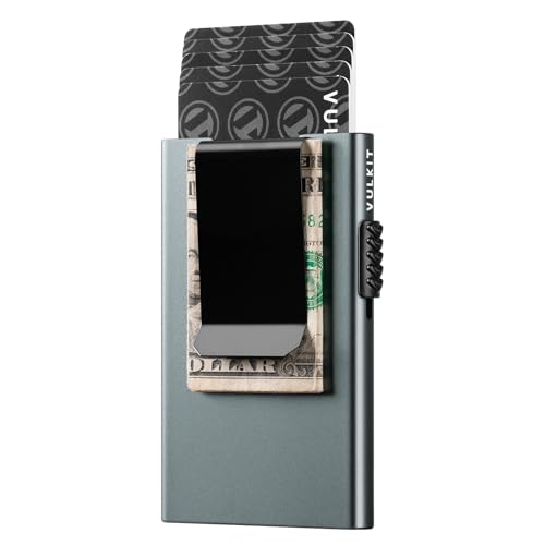 VULKIT Kartenetui mit Geldklammer Herren-Kreditkartenetui RFID-blockierender Pop-Up-Kartenhalter Damen Minimalistische Geldbörse VULKIT Kartenetui mit Geldklammer Herren-Kreditkartenetui RFID-blockierender Pop-Up-Kartenhalter Damen Minimalistische Geldbörse von VULKIT