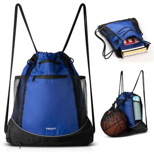 VULKIT Kordelzug-Rucksack, Sporttaschen für Männer und Frauen mit großer Frontnetz-Tasche, geeignet für Basketball, Fußball, Radfahren, Schwimmen, Sportausrüstung, Sportbeutel mit Kordelzug VULKIT Kordelzug-Rucksack, Sporttaschen für Männer und Frauen mit großer Frontnetz-Tasche, geeignet für Basketball, Fußball, Radfahren, Schwimmen, Sportausrüstung, Sportbeutel mit Kordelzug von VULKIT