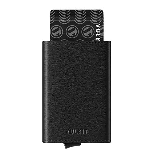 VULKIT Kreditkartenetui Herren-Brieftasche Pop-up-Kartenetui Top-Grain-Rindsleder Echtleder RFID-blockierende Geldbörse VULKIT Kreditkartenetui Herren-Brieftasche Pop-up-Kartenetui Top-Grain-Rindsleder Echtleder RFID-blockierende Geldbörse von VULKIT
