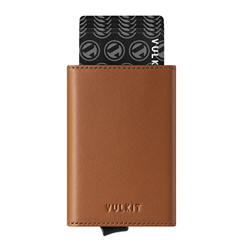 VULKIT Kreditkartenetui Herren-Brieftasche Pop-up-Kartenetui Top-Grain-Rindsleder Echtleder RFID-blockierende Geldbörse VULKIT Kreditkartenetui Herren-Brieftasche Pop-up-Kartenetui Top-Grain-Rindsleder Echtleder RFID-blockierende Geldbörse von VULKIT