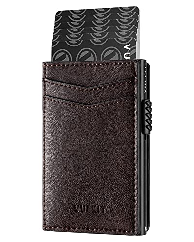 VULKIT Kreditkartenetui Leder Kartenetui RFID Blocking Automatische Pop Up Visitenkartenetui für Karten & Notizen VULKIT Kreditkartenetui Leder Kartenetui RFID Blocking Automatische Pop Up Visitenkartenetui für Karten & Notizen von VULKIT