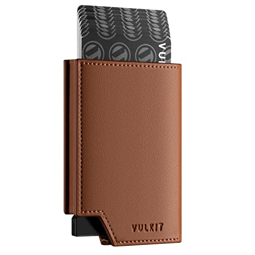 VULKIT Kreditkartenetui RFID Blockierendes Pop Up Kartenetui aus Leder für Männer und Frauen, mit Geldscheinfach und Magnetverschluss VULKIT Kreditkartenetui RFID Blockierendes Pop Up Kartenetui aus Leder für Männer und Frauen, mit Geldscheinfach und Magnetverschluss von VULKIT