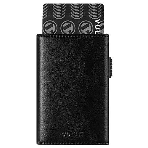 VULKIT Kreditkartenetui RFID-blockierende Pop-Up-Kartentasche aus Echtem Leder mit Geldscheinfach, Ausweisfenster und Magnetverschluss VULKIT Kreditkartenetui RFID-blockierende Pop-Up-Kartentasche aus Echtem Leder mit Geldscheinfach, Ausweisfenster und Magnetverschluss von VULKIT