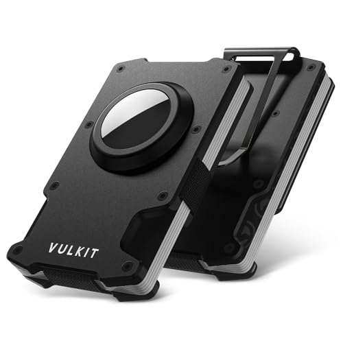VULKIT Kreditkartenetui mit Geldklammer, schlankes Aluminium-Metall-Geldbörse mit Airtag-Halter, RFID-blockierendes Kartenetui, Geldbörse für Herren VULKIT Kreditkartenetui mit Geldklammer, schlankes Aluminium-Metall-Geldbörse mit Airtag-Halter, RFID-blockierendes Kartenetui, Geldbörse für Herren von VULKIT