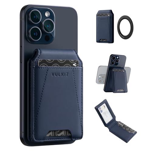 VULKIT Magnetische Geldbörse Kompatibel mit MagSafe Wallet, Telefon-Geldbörse mit verstellbarem Ständer, für iPhone 15/14/13/12 Serie, 4 Kartenfächer aus Leder, mit Extra Selbstklebendem Magnetring VULKIT Magnetische Geldbörse Kompatibel mit MagSafe Wallet, Telefon-Geldbörse mit verstellbarem Ständer, für iPhone 15/14/13/12 Serie, 4 Kartenfächer aus Leder, mit Extra Selbstklebendem Magnetring von VULKIT
