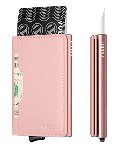 VULKIT Geldbörsen und Kartenhalter Herren mit Schlitzen aus Leder, Kreditkartenhalter, Anti-Packung, aus Metall, Pop-Up-Etui, Rosa, S, Klassisch VULKIT Geldbörsen und Kartenhalter Herren mit Schlitzen aus Leder, Kreditkartenhalter, Anti-Packung, aus Metall, Pop-Up-Etui, Rosa, S, Klassisch von VULKIT