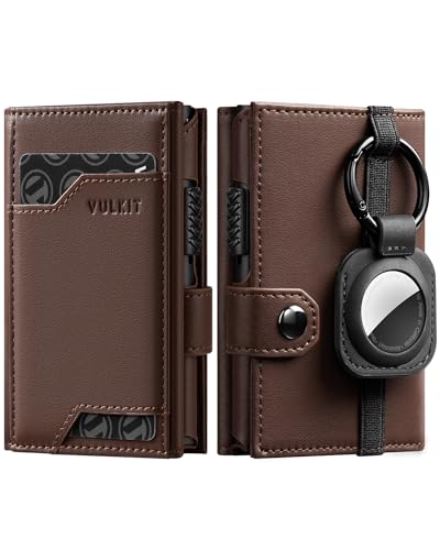 VULKIT Pop Up Geldbörse Herren RFID Schutz Kartenetui mit Geldscheinfach, Ausweisfenster und Herausnehmbarem Kompatibel mit Airtag Schlüsselanhänger, Napa Espresso VULKIT Pop Up Geldbörse Herren RFID Schutz Kartenetui mit Geldscheinfach, Ausweisfenster und Herausnehmbarem Kompatibel mit Airtag Schlüsselanhänger, Napa Espresso von VULKIT